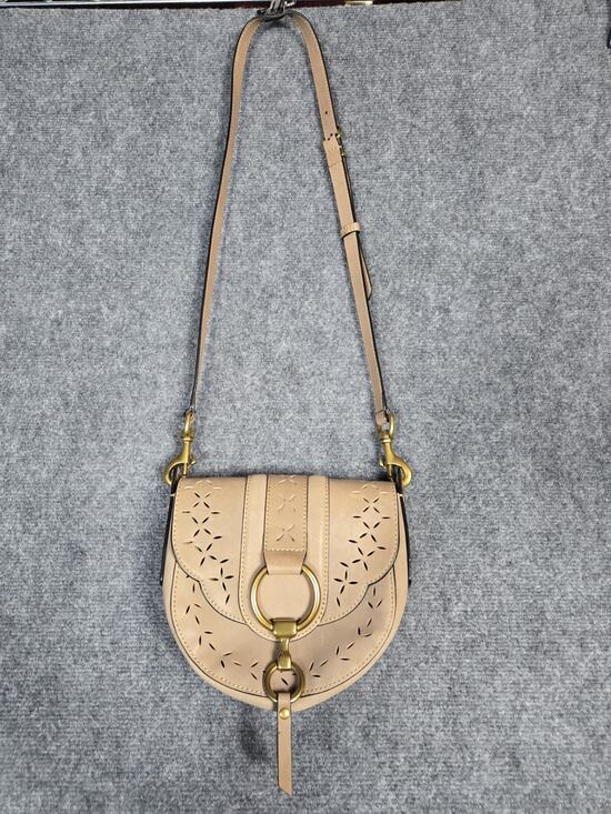 Frye Handbags - FRYE ILANA Harness Perforated Leather Bag Khaki Saddle Crossbody Bag Purse
